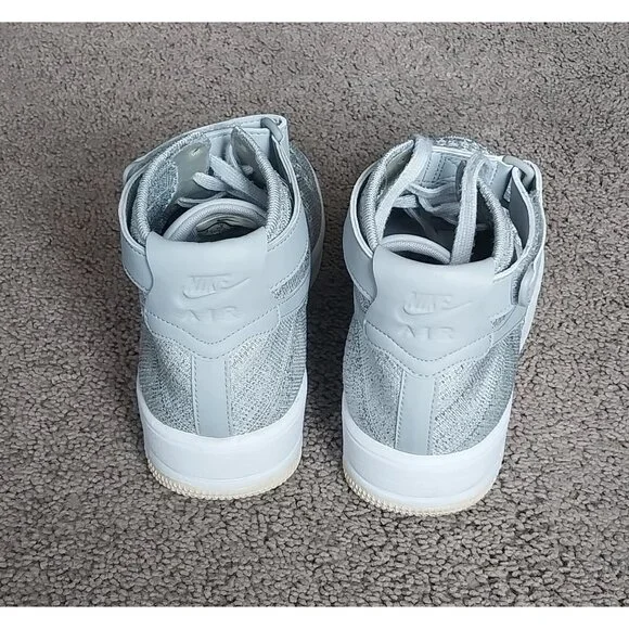 Nike Men's Air Force 1 Ultra Flyknit Mid Wolf Grey Custom Patch Size 9 - Picture 5 of 8